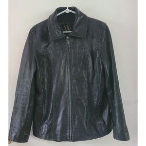 New York By Winlit Mens Leather Jacket Size Large Black